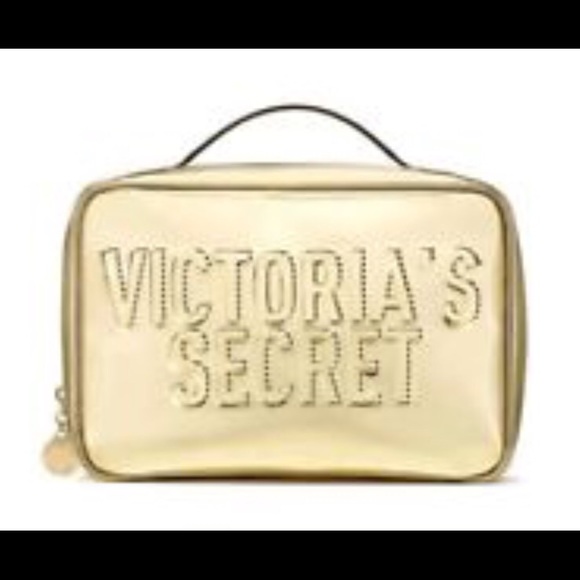 Victoria's Secret Handbags - Victoria’s Secret Gold Makeup Traveling Bag